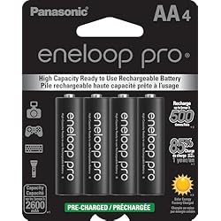 1 of Panasonic BK-3HCCA4BA eneloop pro AA High-Capacity Ni-MH Pre-Charged Rechargeable Batteries, 4-Battery Pack