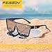 FEISEDY Sunglasses for Women Men, Fashion Mirrored Single Lens, Driving Beach Sunnies UV400 Shades B2996 Red Mirrored