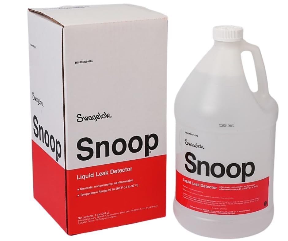Swagelok MS-SNOOP-GAL Snoop Liquid Leak Detector for Automotive & Other Leaks | 1 Gallon (3.8L) Bulk Refill | Oxygen Safe Non-Corrosive Formula | 27°F to 200°F (-2°C to 93°C) | MIL-PRF-25567 Qualified