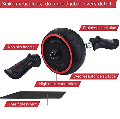 GROSSē AB Wheel Roller, Exerciser Abdominal Press Wheel Pro with knee Pad Portable Equipment for Home Exercise Muscle Strength Fitness (Random Color) (Single Wheel Ab Roller) - Image 3