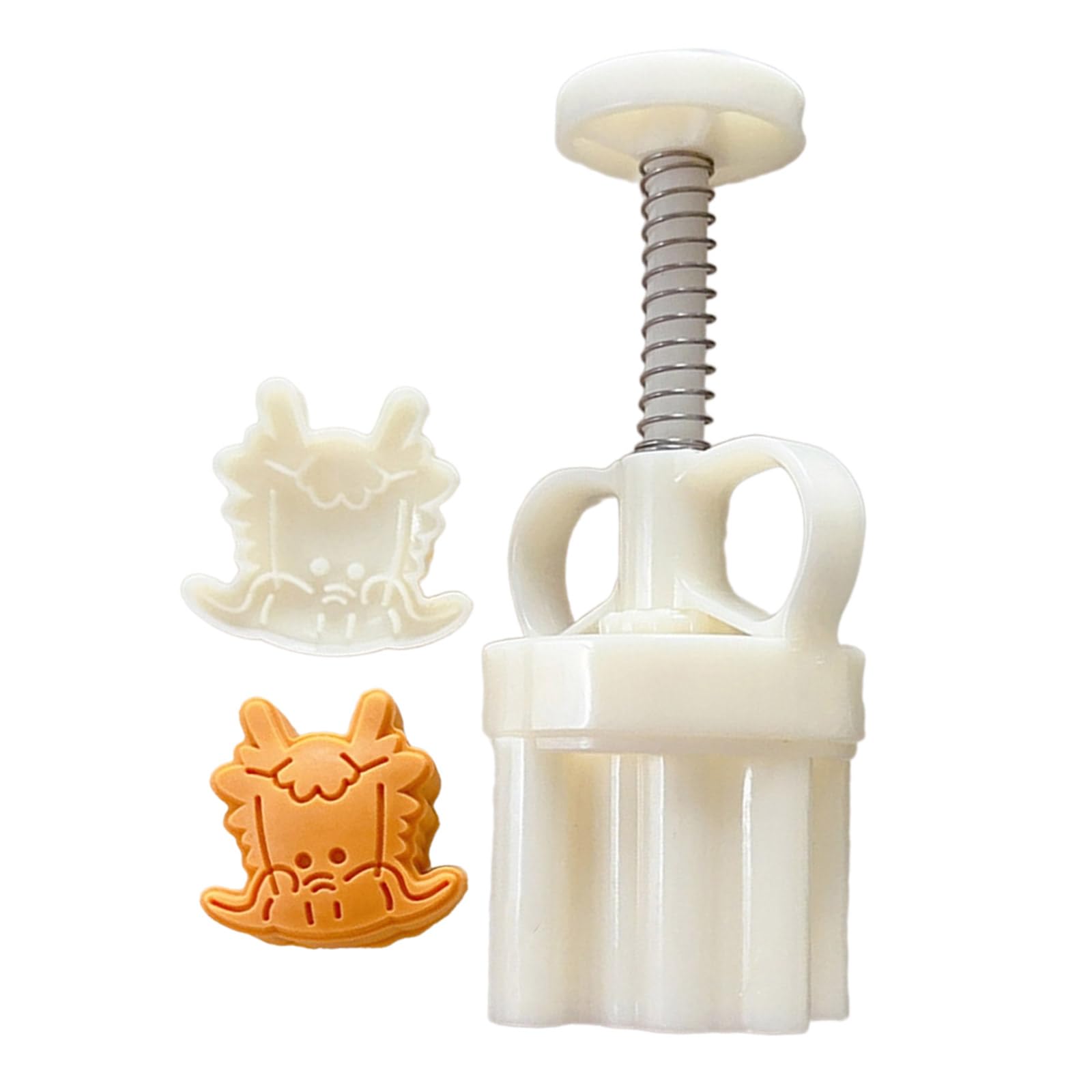 Kalttoy Dragon Head Chinese Cake Stamp Traditional Chinese Cake Mold with Cute Pattern for Festive Celebraation Kitchenware for Baking