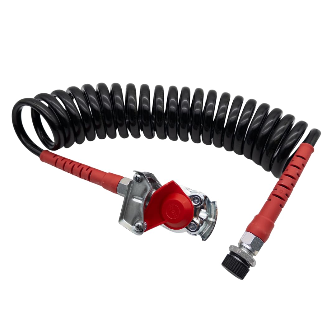 Carrete de aire rojo y amarillo M16/manguera de aire comprimido/espiral – espiral de aire rojo con protección de plástico rojo, espiral amarilla con protección de plástico amarillo M16 para