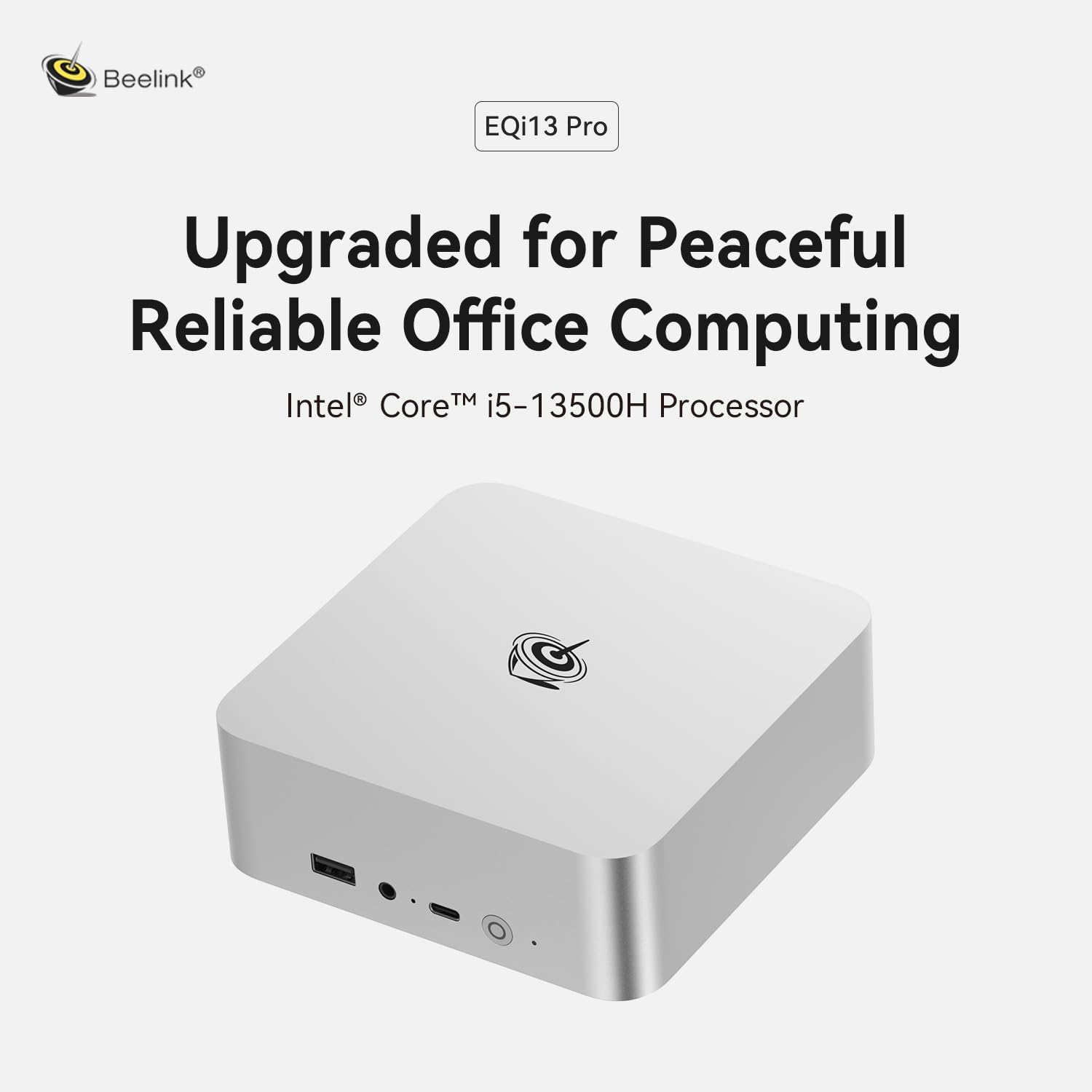 Beelink EQi13 Pro Ai Mini PC, Intel 13th Core 13500H(12C/16T, Up to 4.7GHz), Mini Computer 32G DDR4 RAM 500GB NVMe PCIe4.0 SSD, Built-in PSU 4K@60Hz Dual Display HDMI2.1/WiFi6/BT5.2/1000Mbp