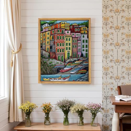Image of 12x18 Canvas Floater Frame with 0.6 inch-0.9 inch Deep, Canvas Floating Frame for Oil Painting, Art Prints Artwork Frames(12 inchx18 inch,Nut Brown)