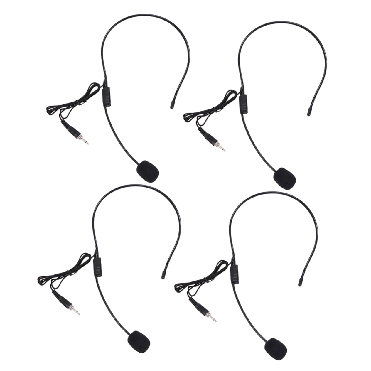 LALADEFIEE 4PCS Head Mounted Voice Amplifier Microphone Condenser Mic for Sound Pickup Easy to Wear for Teachers and Presentations