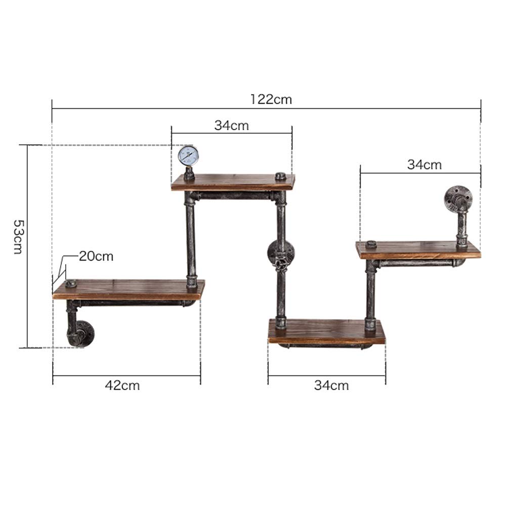 Industrielles Wandregal im Vintage-Stil, schwebend, für Zuhause, Wohnzimmer, Aufbewahrung, antikes Kupfer, Wasserrohr-Regalsystem mit rustikalem Charme