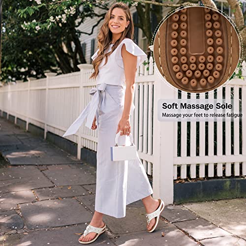 Ecetana Womens Sandals Platform Wedge: Comfortable Dressy Casual Summer Beach Shoes Slides Walking Flip Flops for Women2