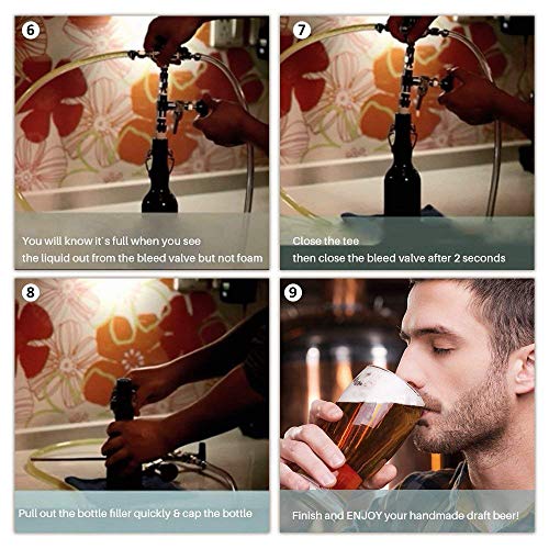 LZQBD ZENGQIANGJING Filleur de Bouteille de bière, Chargeur de Bouteille de comptoir en Acier Inoxydable de qualité Alimentaire CO2 Outil de kit pour la bière, Durable et l'assainissement Longévité - Image 7