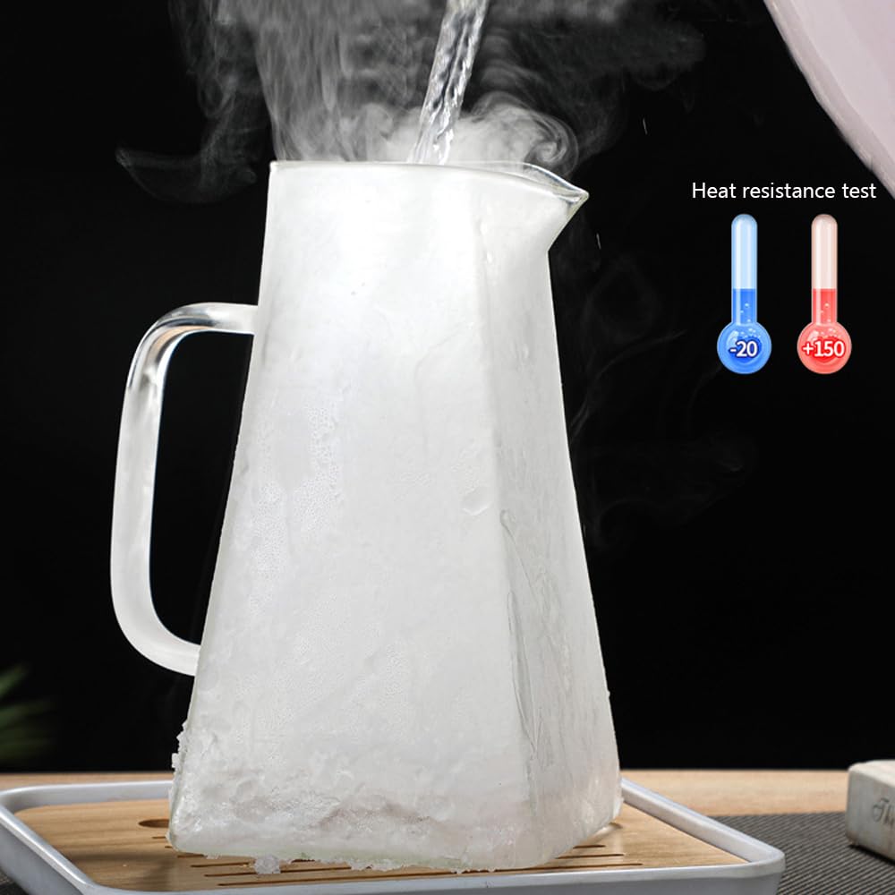 Amazon.com: ASANMEYO Glass Water Pitcher with Wood Lid, Square