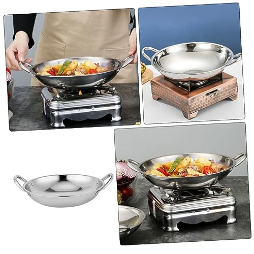 Wok de Acero Inoxidable con Doble Asa para Cocina miniatura 4