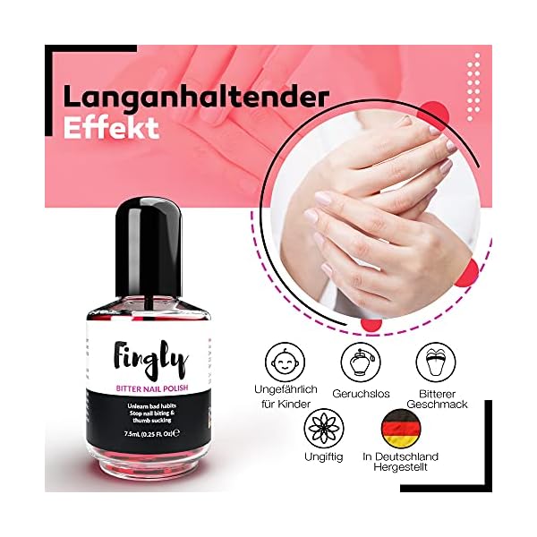 FINGLY Nagellack gegen Nägelkauen - Auf natürliche Weise Fingernägel kauen stoppen und Daumenlutschen abgewöhnen, Nail… – Bild 5