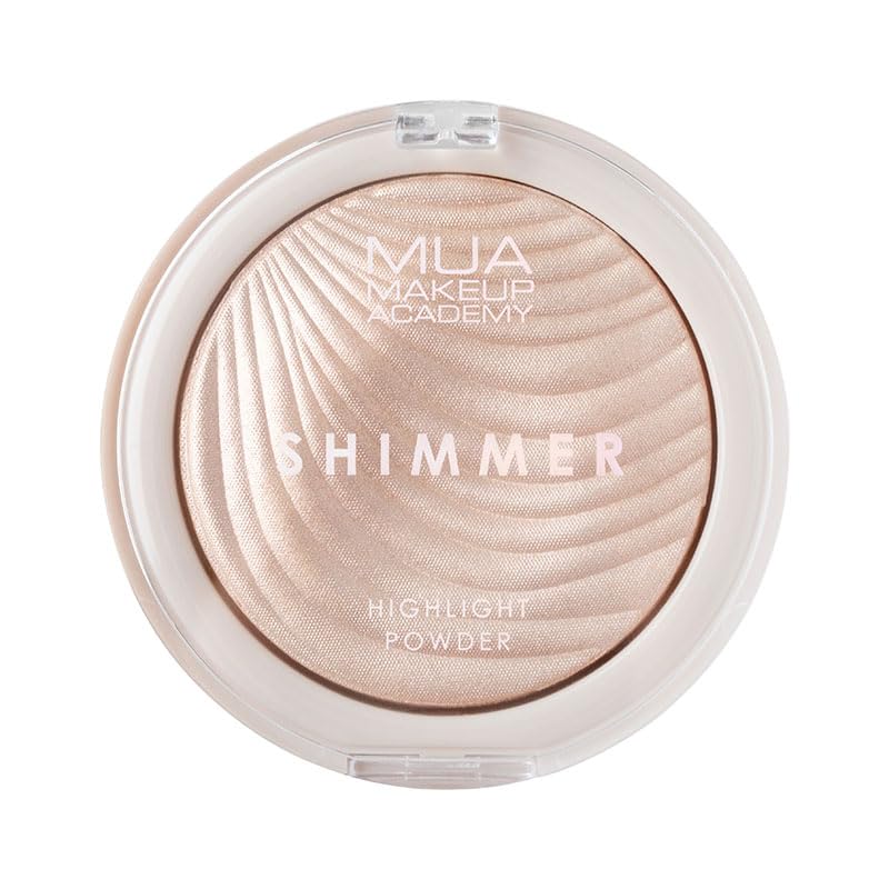 MUA Makeup Academy Poudre surlignante Shimmer, soie d'huître – Finition brillante hautement pigmentée, 8 g