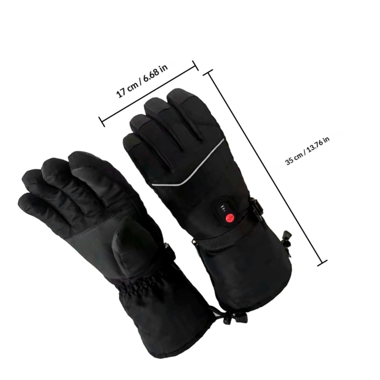 Mikinona Guantes de Esquí Calefactables para Hombre Guantes Térmicos Eléctricos Recargables Diseño de Dedos Separados Color Negro para Deportes al Aire Libre y Invierno Control