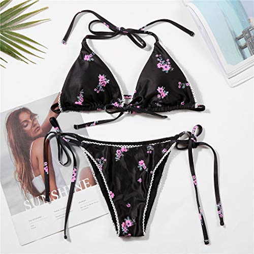 Image of Bikinis Swimsuit Set for Women Swimwear Triangle Bathing Suit Tie String Thong