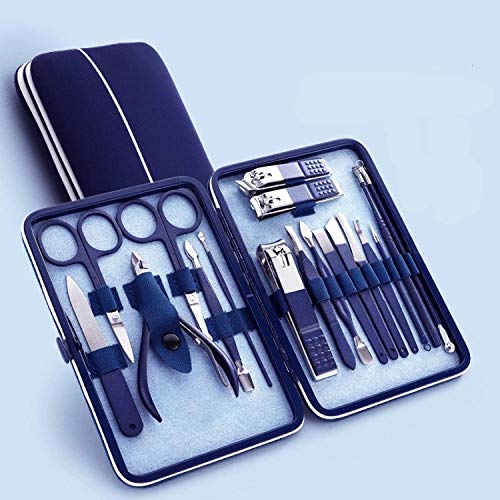 Nail Clippers Kit, Manicure Set 18 in 1 Stainless Steel Professional Grooming Nail Kit, Pedicure Kit with Portable Travel Case for Men and Women