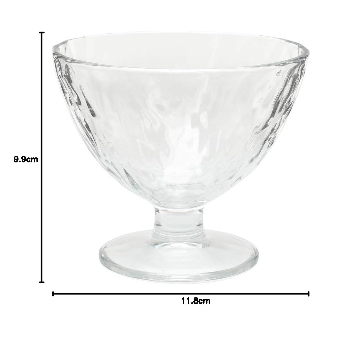 Topkapi Paradiso – 6 Stück Eisbecher, Eisschale, Dessertschale, Sorbet, Cocktail Gläser, Ice Cream Sundae, im transparentem Diamand-Look~ 380ml (Packung mit 2)