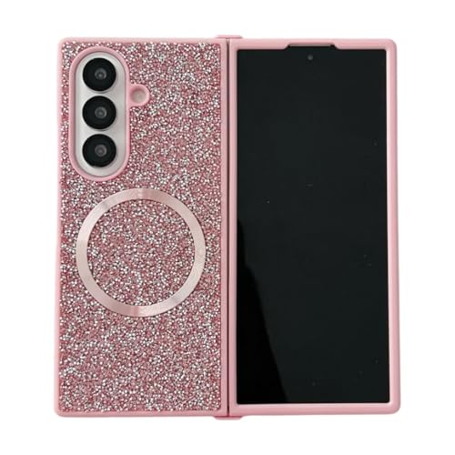 Coque magnétique Galaxy Z Fold3 5G souple paillettes rose