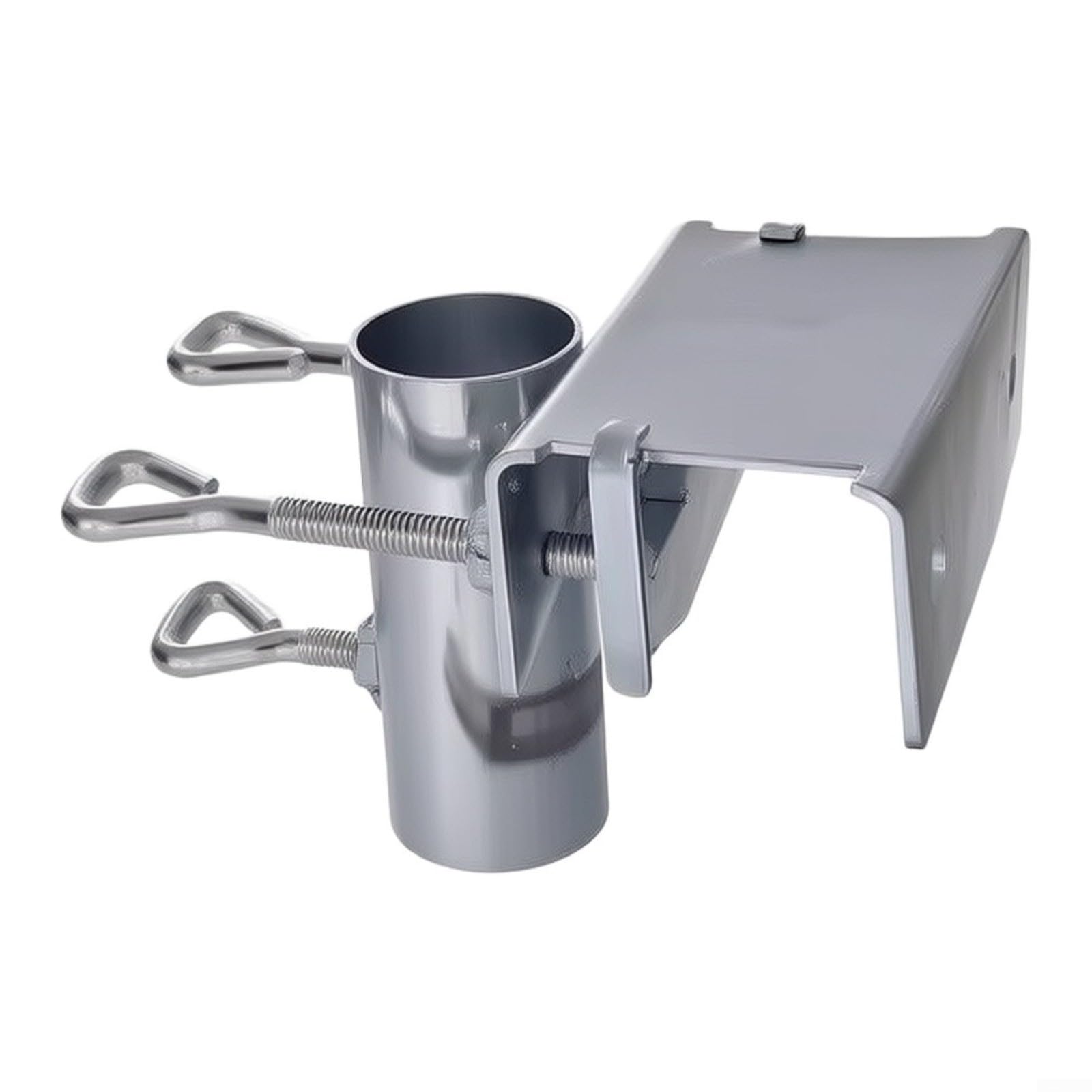 CWOQOCW Duty Parasol Bracket for Balcony Railings, Sun Shade Clamp with Cup Holder and Hooks, No Drill Installation for Camping Beach