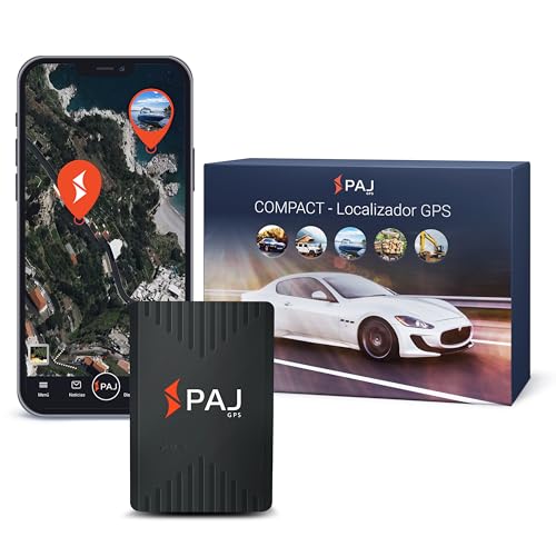 PAJ Compact Finder 4G - Localizador GPS para Coches, Motos y Camiones - Batería de hasta 40 días - Rastreador GPS para protección antirobo con Seguimiento en Tiempo Real, notificación de Alarma