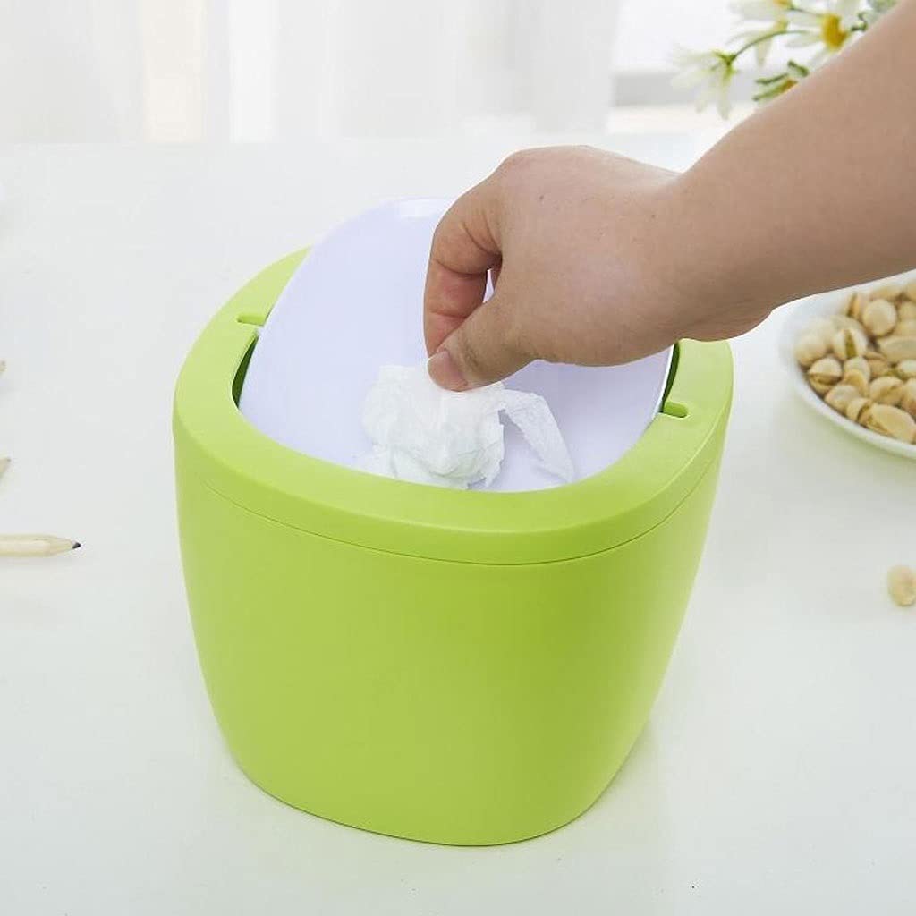 mülleimer Mini-Shake Deckel Trash Can Auto Garbage Can Desktop-Plastic Müllbehälter Geeignet für Home Office-Schlaf Indoor/Outdoor use (Color : B)