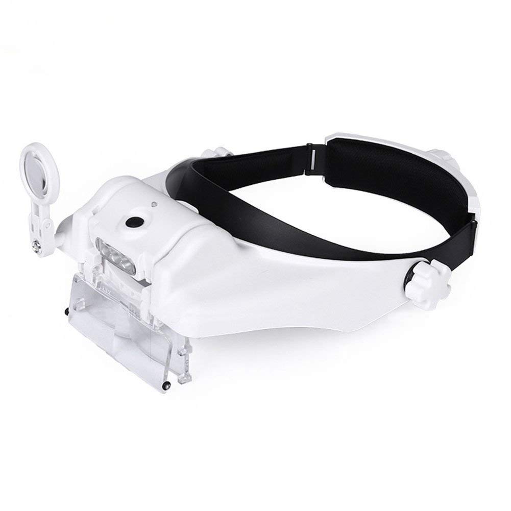 asdchZen Magnifier Headband Headset Magnifier With Three Light,Hands Jewellery Magnifying Loupe Glasses,Instrument Maintenance Elderly Reading Newspaper Laboratory 1.5X/3X/8.5X/10X