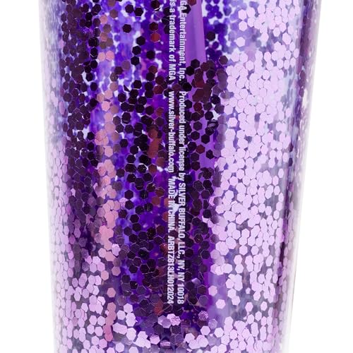 Image of Silver Buffalo Bratz Drama Mama Cloe, Plastic Cold Cup, 32oz | Yasmin, Jade and Sasha, Confetti, Includes Lid and Straw, 0.95 Liters