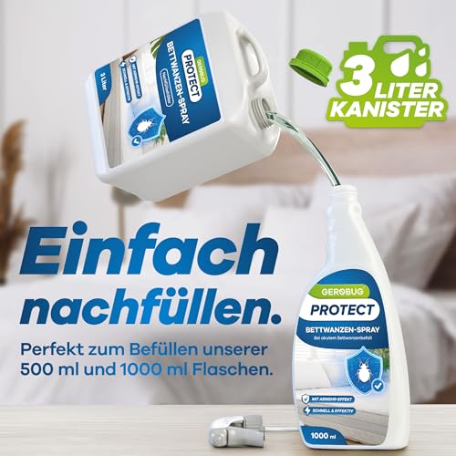 Gerobug Bettwanzen-Spray 500 ml - Bettwanzen schnell & effektiv loswerden für Matratzen, Möbel, Hotels & auf Reisen - Sofortschutz-Mittel gegen Bettwanzen, beste Alternative zur Bettwanzenfalle