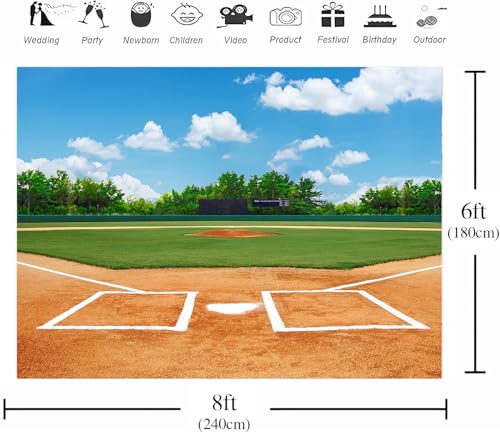 Fondo de fotografía 8X6FT con tema de béisbol miniatura 2