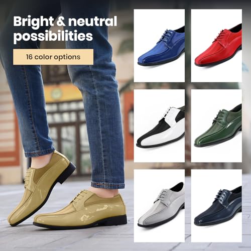 Image of Viotti 179, Casual Dress Oxford Shoes for Men, Satin Striped Lace-Ups, Men's Business Casual Leather & Satin Shoe, for All Formal Occasions