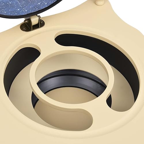 Miniatura 5 de vidaXL Barra de globo independiente con espacio de almacenamiento de vino, madera de eucalipto duradera con mapa náutico y pinturas de la época