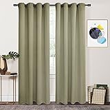 fy living blackout curtains for living room room darkening grommet window curtains 2 panels 52 x 95 beige