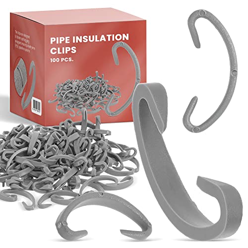 Lot de 100 clips de fermeture en polypropylène - Isolation en caoutchouc PE - Pour isolation des tuyaux - Clips de fixation pour tuyaux - Clips isolants