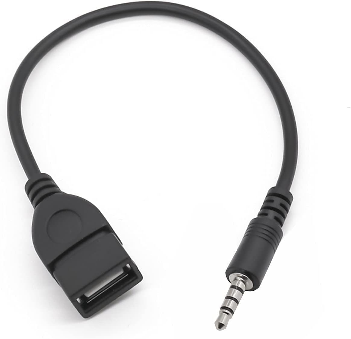 USB to Jack Adapter 3.5mm Male Aux Audio Plug to USB 2.0 Female Converter USB to Aux Audio Converter Cable Adapter Car Stereo Cable, for Mp3 Players, etc(Car Need Decoding Function) (SKU044-DE)