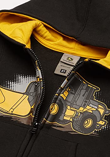 John Deere baby boys Fleece Zip Hoody Hooded Sweatshirt, Black, 2-3T US