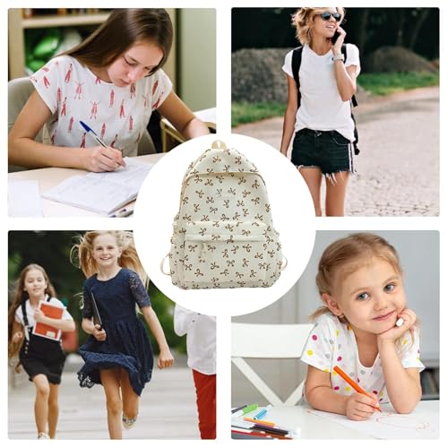 Mochila escolar de lazo para adolescentes y chicas de secundaria con espacio para cuadernos de 12'' 5