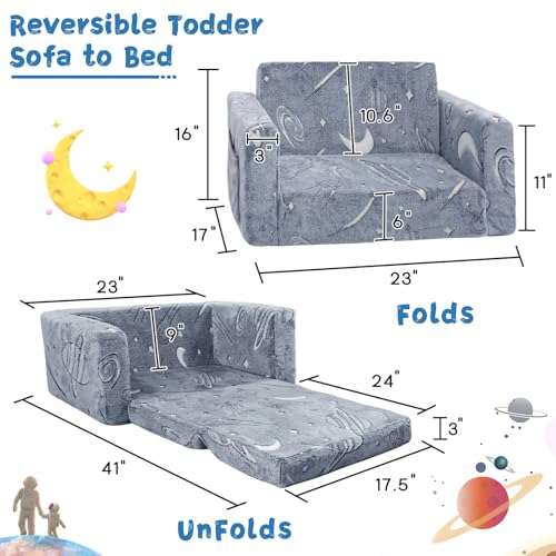 image for inhand Toddler Couch,Toddler Chair,Kids Sofa Chair 2-in-1 Baby Seat Fu
