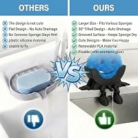 Creative Drainage Sponge Holder: Traceless Glue, 3D Printed Funny Kitchen Sink Holder, Keeps Sponge Dry – for Scrub Daddy (1, Black) — image 5