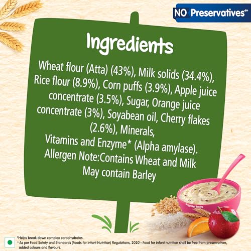 Image of CERELAC Baby Food Cereal | No Preservatives | Wheat Rice Mixed Fruit for 10 to 24 Months Baby | Source of Iron & Protein for Babies | Instant Cereal | 300g