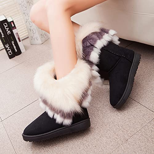 Dear Time Women's Warm Winter Snow Boots Wide Mid Calf Fashion Casual Ankle Booties Outdoor Anti-Slip Platform Boots Shoes for Girls3