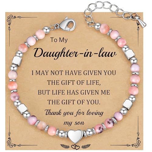 Christmas Gifts for Women, Stocking Stuffers for Teens Beaded Bracelets for Women Gifts for Mom Christmas Gift Mothers Day Gift for Grandma Daughter Bonus Mom Nature Stone Bead Bracelet Graduation Jewelry for Her 2026