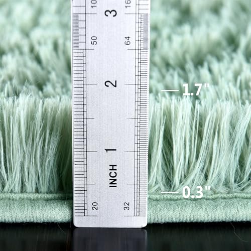 Sage Rug Collection - 8 x 10' Non-Slip Height Pile 1.4" Plush Rug Rubber Backing - Throw Rugs Carpet for Bedroom