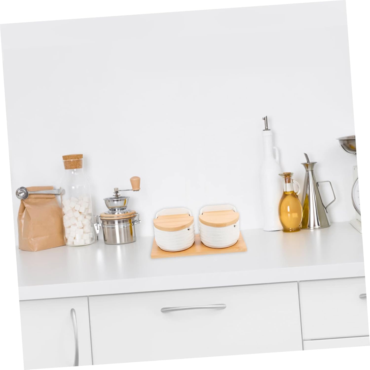 STOBAZA Kitchen Condiment Pots Seasoning Storage Box Salt Pepper Shaker Set Large Capacity