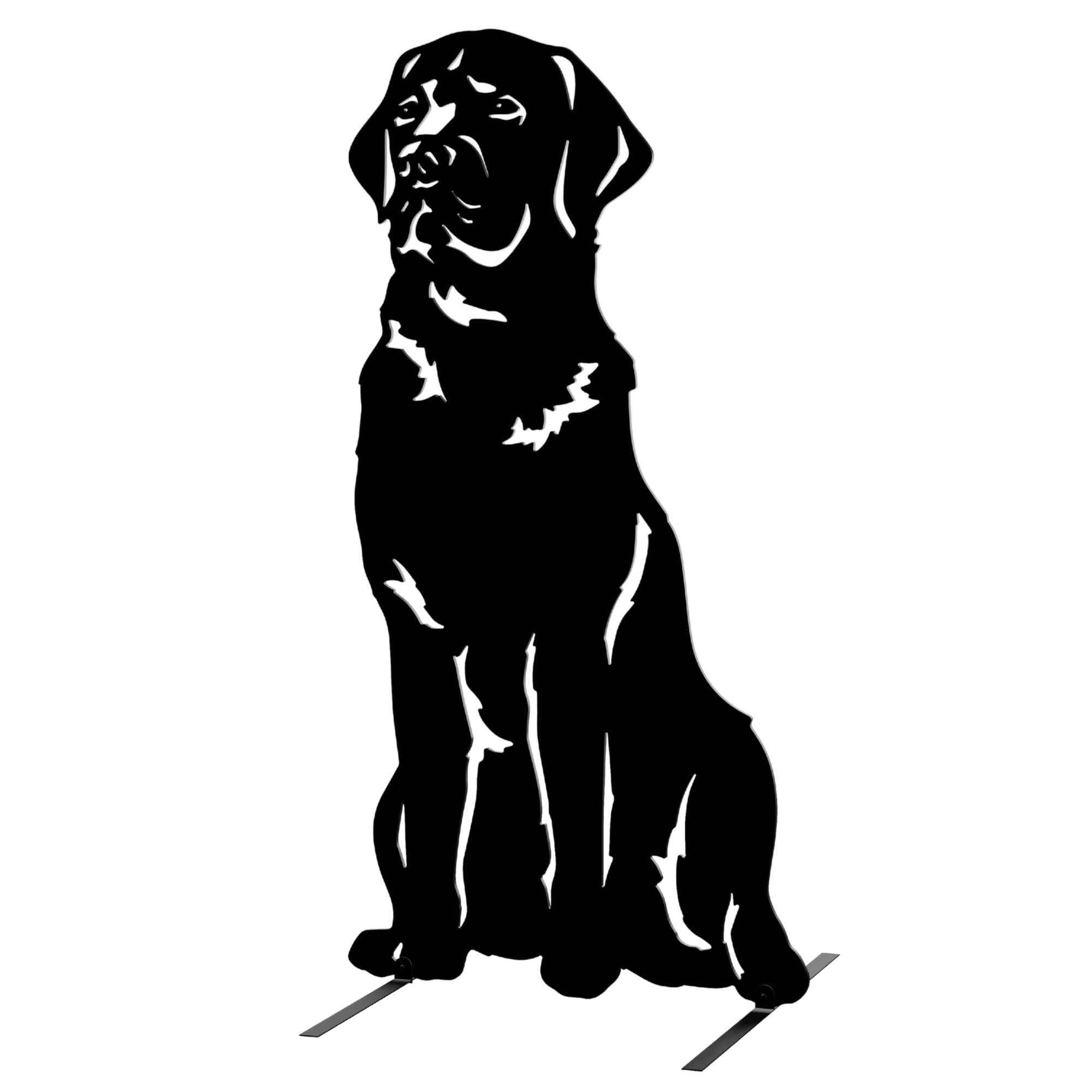 Labrador Gifts for Women Men Dog Lovers Owners Outdoor Garden Ornaments Metal Figurine Outside Home Decorations Statue Black Brown Chocolate Retriever (Black Painted for Black lab Owner)