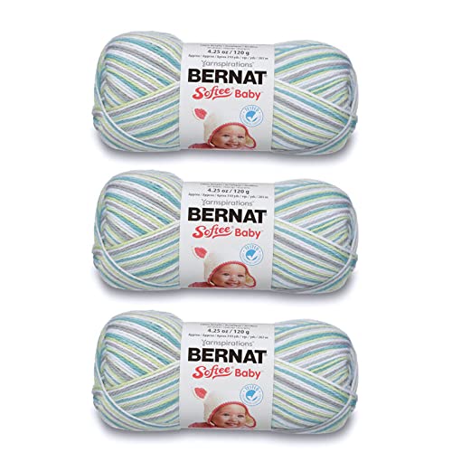 Image of Bernat Softee Baby Prince Pebbles Yarn - 3 Pack of 120g /4.25oz - Acrylic - 3 DK (Light) - 310 Yards - Knitting /Crochet
