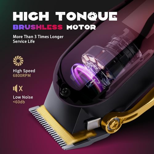 Cortapelos para barberos sin tirones con motor profesional recargable 2