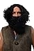 Produktbild WIG ME UP - 8115-A+B-P103 Perücke Bart Vollbart Set Schwarz Taliban Eremit Einsiedler Wilder Prophet Moses Räuber Noah