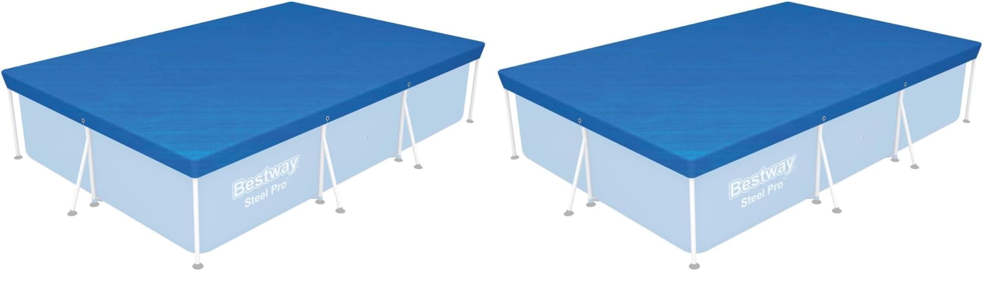 BESTWAY Cobertor de Invierno Rectangular 304x205 cm para Piscinas Rectangulares de 300x201 cm Azul (Paquete de 2)