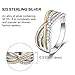 TINSLO Silver Ring 925 Silver Rings for Women Colorful Cubic Zirconia Ring Wide Set Ring for Women Fashion Ring as Gift Ring Sterling Silver Rings Size 6-9