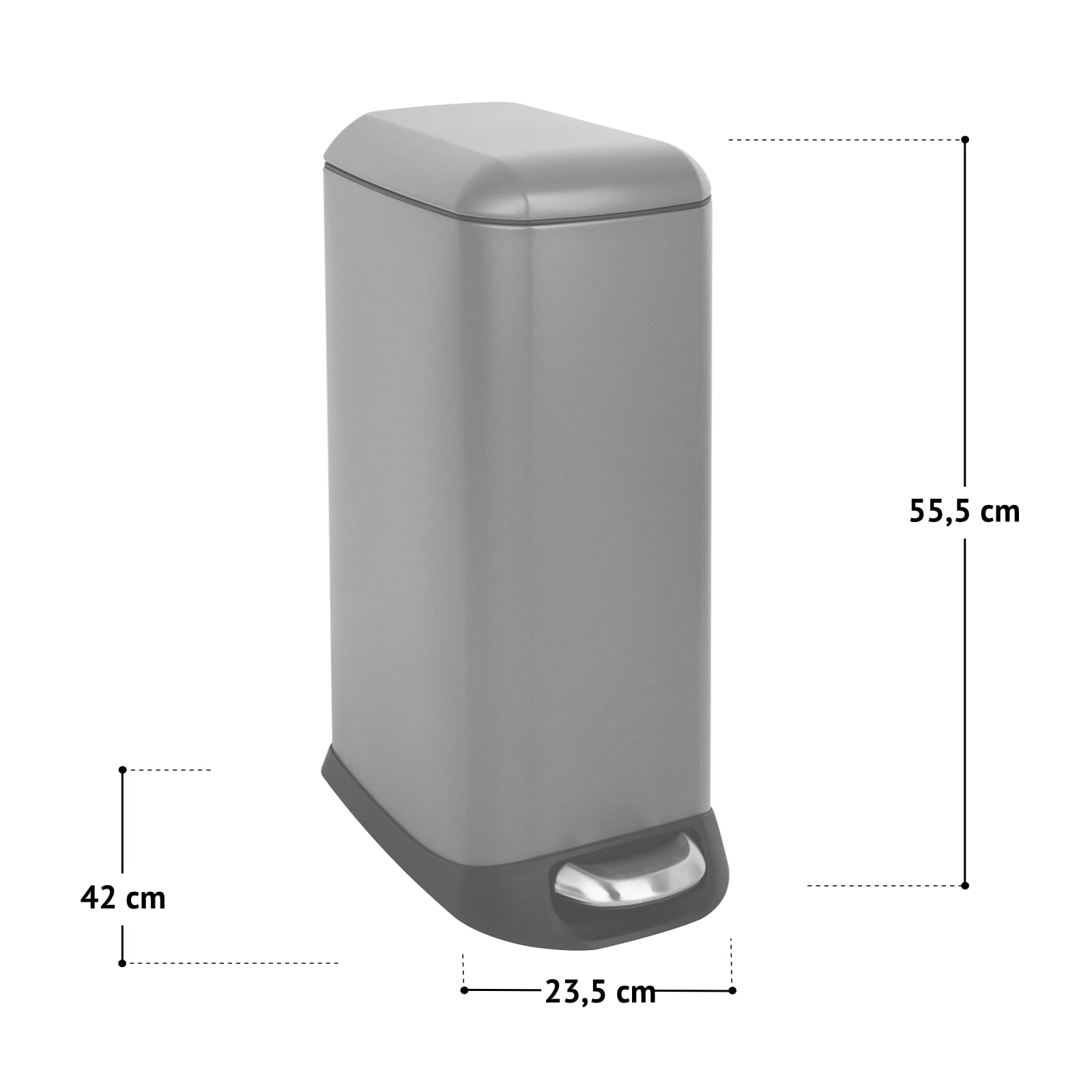 SVITA T20 pedaalemmer 20 liter afvalbak staal grijs