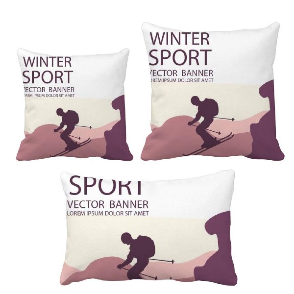 Housse de coussin motif bâtons de ski pour votre salon de chalet